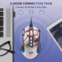 Redragon M612AK PRO Eisa RGB Gaming Mouse — 8000 DPI, Tri-Mode Wireless