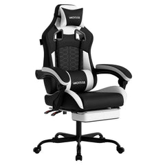 MOYU Ergonomic Gaming Chair with Massage Lumbar, Footrest & Tech Fabric — 300lb Capacity