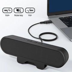 Computer Speaker High Definition Stereo Volume Control Easily Clamps Display  Gaming