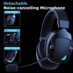 Acinaci Wireless Gaming Headset — 2.4GHz + Bluetooth, 50mm Drivers, Memory Foam, Detachable Mic