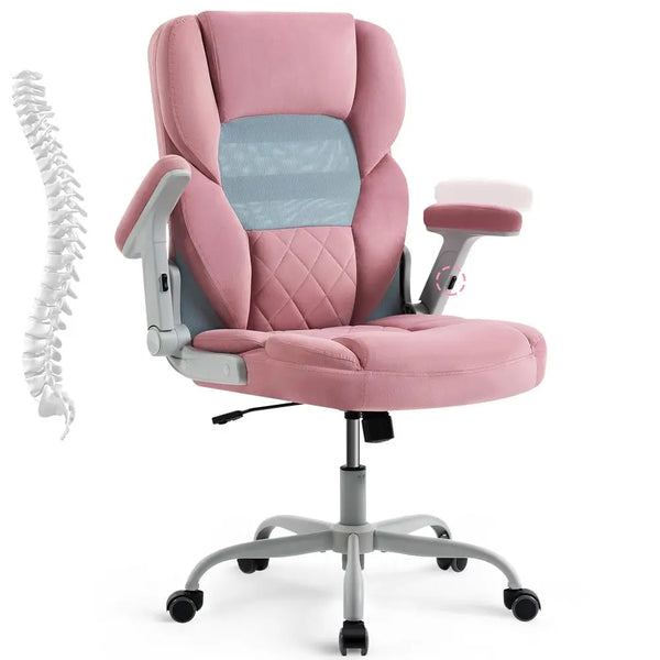 Rose Home Executive Office Chair with Mesh Back, Arms & Wheels — Adjustable Height