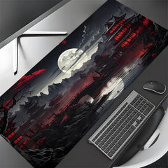 Red and black art landscapes large Mouse Pad anti-slip Durable Desk Mat