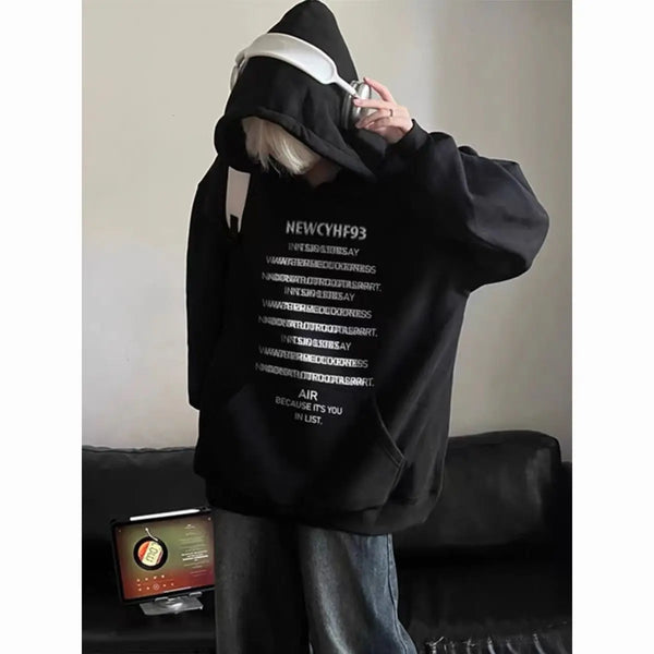 Mens With Hat Hoodies Oversize Harajuku Oversized Waterproof Cotone Cyberpunk