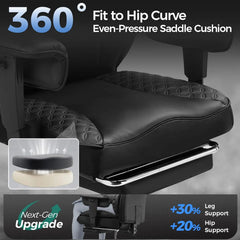 Heavy Duty Gaming Chair — 400lb Capacity, Spring Lumbar, Footrest & Embossed PU Leather