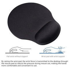 High Quality 1PC Black Mouse Pad With Wrist Rest Anti-Slip Gaming Mousepad