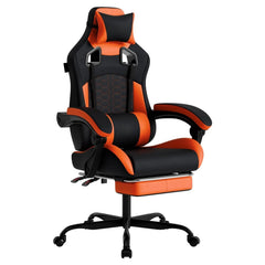 Ergonomic Gaming Chair with Massage Lumbar, Footrest & Tech Fabric — 300lb Capacity