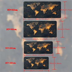 World Map Mouse Pad Large Gaming Mouse pad rubber desk mat Nonslip PC