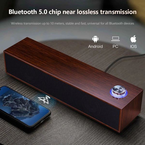Wired Wooden Computer Speaker Bluetooth Speakers with multimedia HIFI