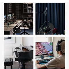 Condenser Wired Microphone for PC Laptop Gaming Podcast Studio