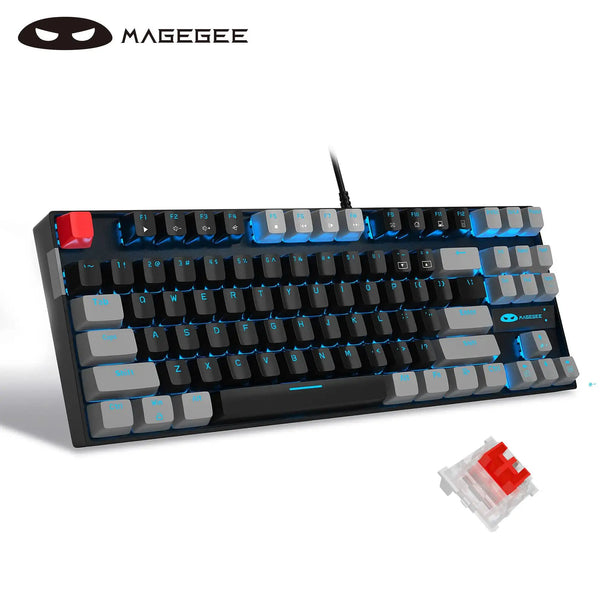 MageGee MK-Star 75% Mechanical Gaming Keyboard — 87 Keys, Blue LED, Anti-Ghosting