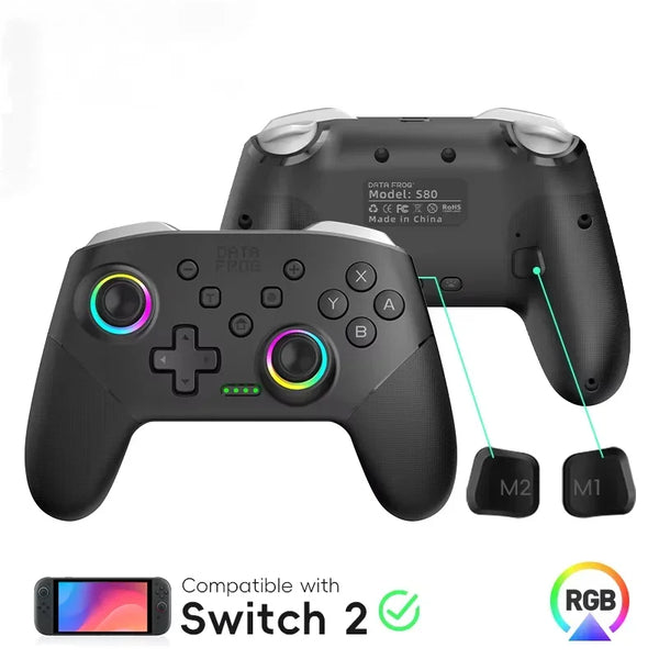 DATA FROG Bluetooth Controller for Switch 2 / OLED / Lite, Wireless Pro