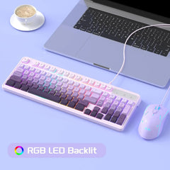 MageGee Creamy RGB Gaming Keyboard & Mouse Combo — 98 Keys, Anti-Ghosting