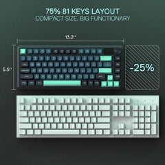 Redragon K724 PRO Wireless Gasket Mechanical Keyboard — 82 Keys, Smart Screen, Mambo Switch