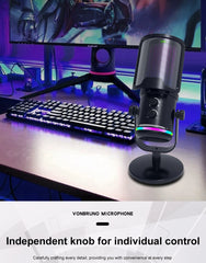 Professional Condenser Microphone USB Dynamic Microphone With Mute Button