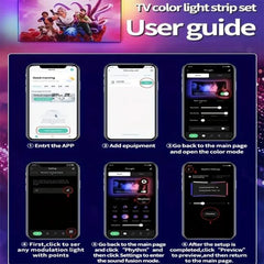 RGBIC LED TV Backlight Strip with Camera App Control Music Sync Smart Lights