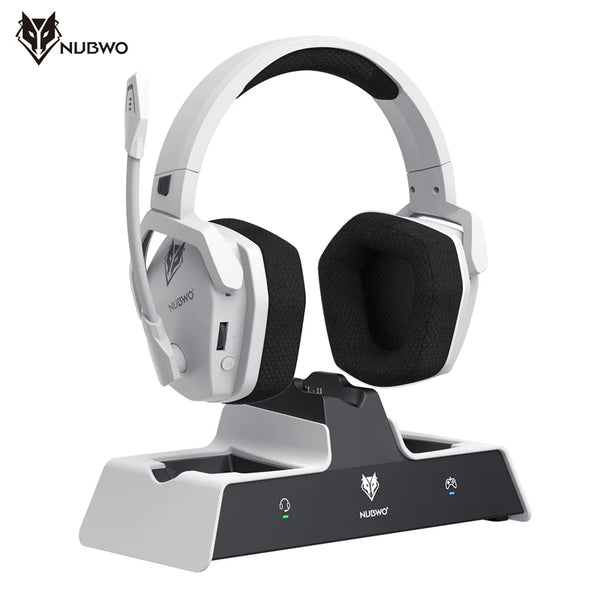 NUBWO G06 Pro Wireless Gaming Headset — Charging Dock, 120H Battery, 17ms Latency, PS5 Compatible