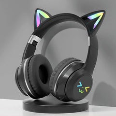 EOENKK RGB Cat Ear Wireless Headset — Bluetooth 5.3, 40mm Drivers, Memory Foam, Voice Assistant