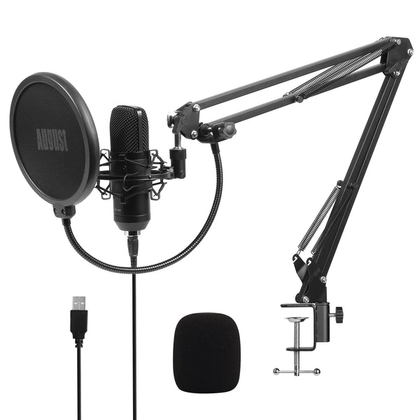 USB Condenser Microphone with Boom Arm Unidirectional Professional Cardioid