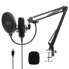 USB Condenser Microphone with Boom Arm Unidirectional Professional Cardioid