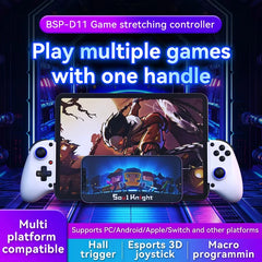 D11 Wireless Stretchable Game Controller — Hall Effect Triggers, Switch / Android / iOS