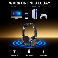 Wireless Bluetooth Gaming Headset — RGB Charging Dock, Noise-Cancelling Mic, Ergonomic Design