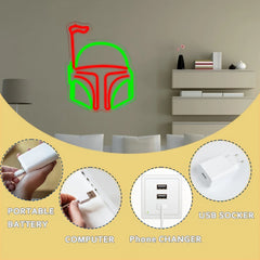 Boba Fett Helmet LED Neon Sign