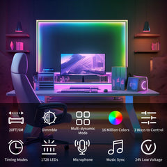 COB LED Strip Lights 420LEDs WS2811 RGBIC Bluetooth Full Dream Color Tape