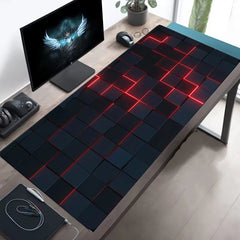 Large gaming Mouse Pad Big Red Blue gradient design non-slip gaming desk mat