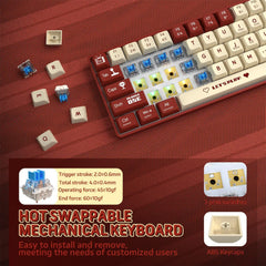 MAMBASNAKE x ATTACK SHARK AK680 65% Wired Mechanical Keyboard — 68 Keys, USB-C