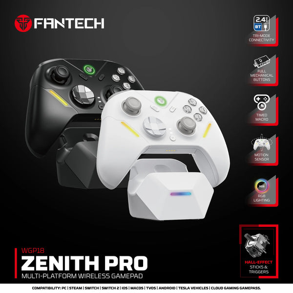 FANTECH WGP18 Wireless Controller — Switchable Mechanical & Hall Effect Triggers, RGB, Multi-Platform