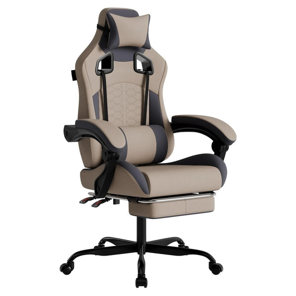 Ergonomic Gaming Chair with Massage Lumbar, Footrest & Tech Fabric — 300lb Capacity