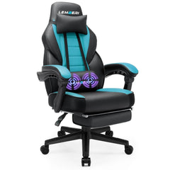 Big & Tall Gaming Chair with Footrest & Massage Lumbar — 400lb Capacity