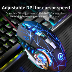 YINDIAO USB Optical Wired Mouse — Anti-Slip, Ambidextrous, Home & Office