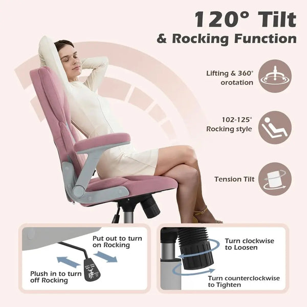 Rose Home Executive Office Chair with Mesh Back, Arms & Wheels — Adjustable Height