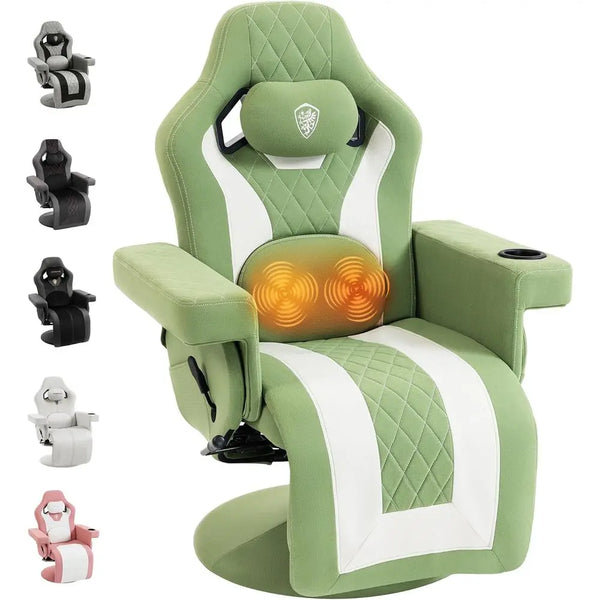 Ergonomic High-Back Gaming Recliner with Massage, Lumbar Support, Footrest