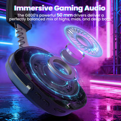 Attack Shark G800 Wireless Gaming Headset — 4-in-1 Multi-Connect, 7.1 Surround, 50mm Drivers, RGB