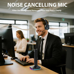 Wireless Bluetooth Gaming Headset — RGB Charging Dock, Noise-Cancelling Mic, Ergonomic Design