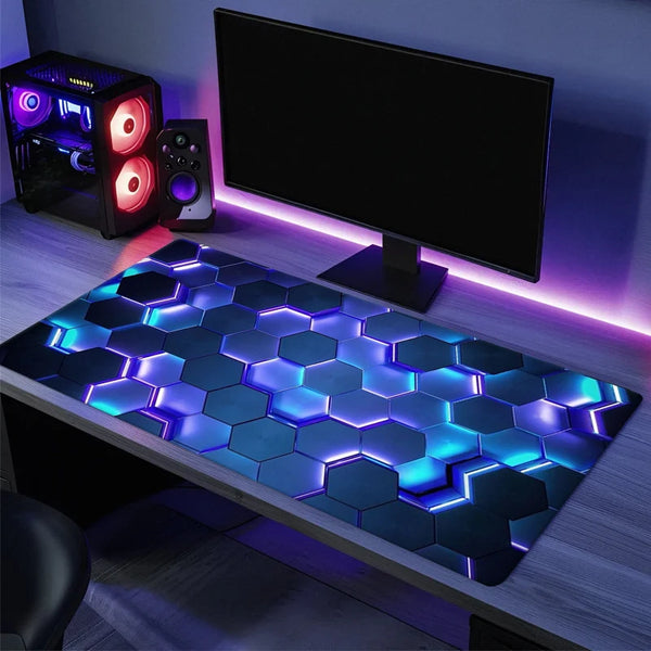 Large gaming Mouse Pad Big Red Blue gradient design non-slip gaming desk mat