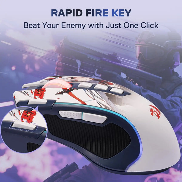 Redragon M612AK PRO Eisa RGB Gaming Mouse — 8000 DPI, Tri-Mode Wireless