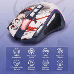 Redragon M612AK PRO Eisa RGB Gaming Mouse — 8000 DPI, Tri-Mode Wireless