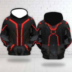 Halloween Costume Cyberpunk Style TRON Ares Red Circuit Hoodie