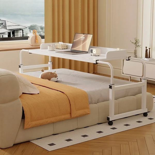 Height Adjustable Folding Laptop Desk — Portable Rolling Computer Table