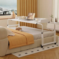 Height Adjustable Folding Laptop Desk — Portable Rolling Computer Table