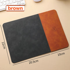 Mouse Pad with 15W Phone Wireless Fast Charging 2 in 1 Leather Gaming Mousepad