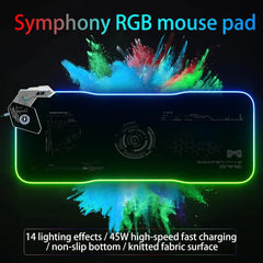 15W/30W Gaming Mouse Pad with Wireless Chargering, PD QC Fast Charging