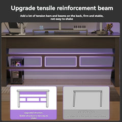 Simple Gaming & Student Computer Desk — Multiple Configurations, Black & White