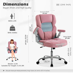 Rose Home Executive Office Chair with Mesh Back, Arms & Wheels — Adjustable Height